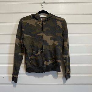 Victoria’s Secret, full zip, camo sweater